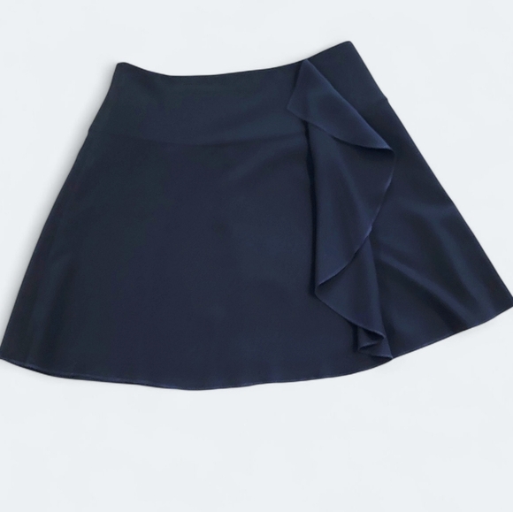 LOFT Black Skirt With Ruffle Women's Size 6 Mini Flowy - Picture 1 of 13